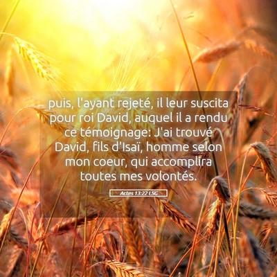 Picture 05 - Actes 13:22 LSG - puis, l'ayant rejeté, il leur suscita pour roi - Bible Verse Picture