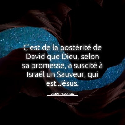 Picture 05 - Actes 13:23 LSG - C'est de la postérité de David que Dieu, selon - Bible Verse Picture