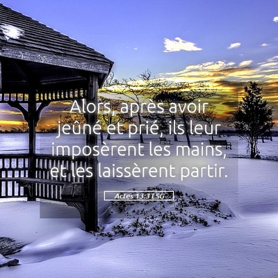 Picture 05 - Actes 13:3 LSG - Alors, après avoir jeûné et prié, ils leur - Bible Verse Picture
