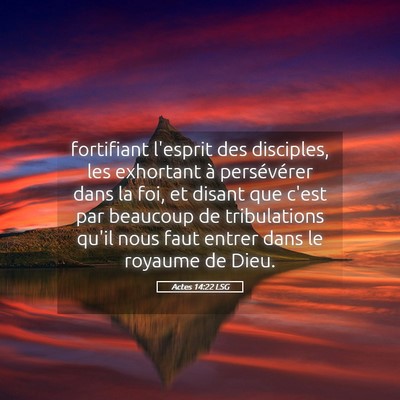 Picture 05 - Actes 14:22 LSG - fortifiant l'esprit des disciples, les exhortant - Bible Verse Picture