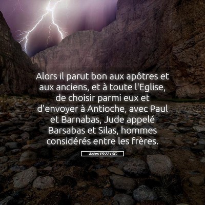 Picture 05 - Actes 15:22 LSG - Alors il parut bon aux apôtres et aux anciens, - Bible Verse Picture