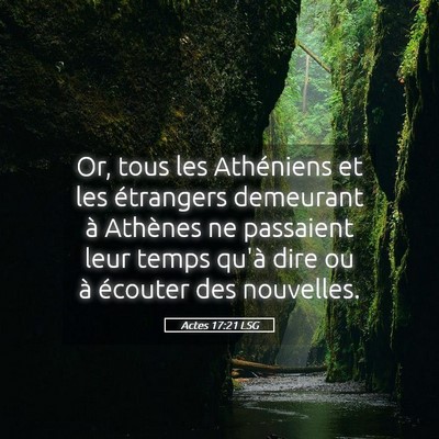 Picture 05 - Actes 17:21 LSG - Or, tous les Athéniens et les étrangers - Bible Verse Picture