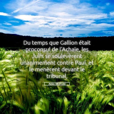 Picture 05 - Actes 18:12 LSG - Du temps que Gallion était proconsul de - Bible Verse Picture