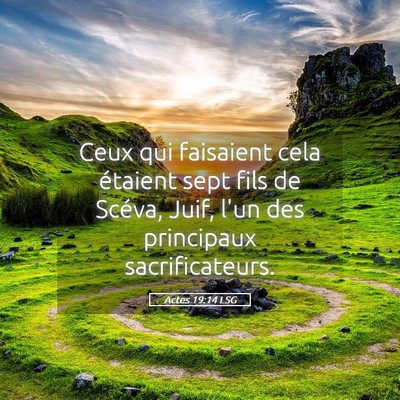 Picture 05 - Actes 19:14 LSG - Ceux qui faisaient cela étaient sept fils de - Bible Verse Picture