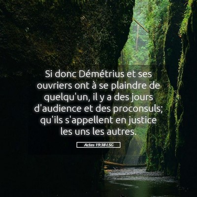 Picture 05 - Actes 19:38 LSG - Si donc Démétrius et ses ouvriers ont à se - Bible Verse Picture
