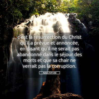 Picture 05 - Actes 2:31 LSG - c'est la résurrection du Christ qu'il a prévue - Bible Verse Picture
