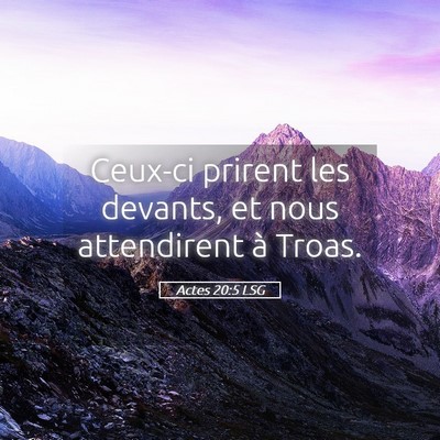 Picture 05 - Actes 20:5 LSG - Ceux-ci prirent les devants, et nous attendirent - Bible Verse Picture