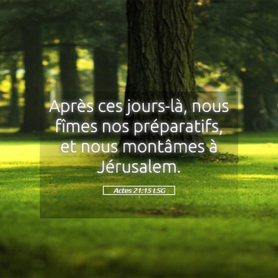 Picture 05 - Actes 21:15 LSG - Après ces jours-là, nous fîmes nos - Bible Verse Picture