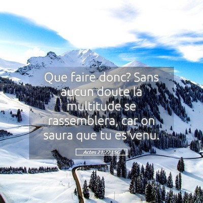 Picture 05 - Actes 21:22 LSG - Que faire donc? Sans aucun doute la multitude se - Bible Verse Picture