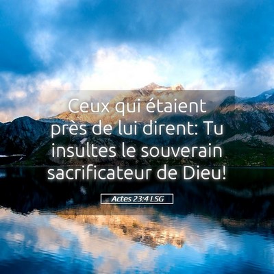 Picture 05 - Actes 23:4 LSG - Ceux qui étaient près de lui dirent: Tu - Bible Verse Picture