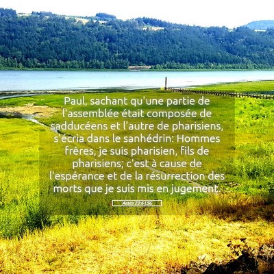 Picture 05 - Actes 23:6 LSG - Paul, sachant qu'une partie de l'assemblée - Bible Verse Picture