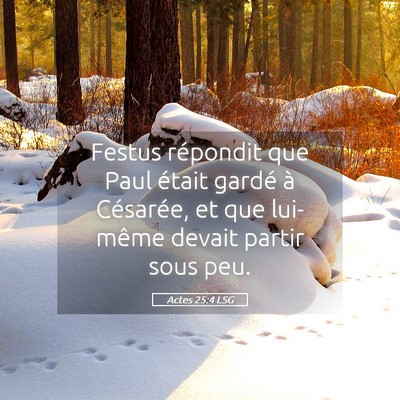 Picture 05 - Actes 25:4 LSG - Festus répondit que Paul était gardé à - Bible Verse Picture