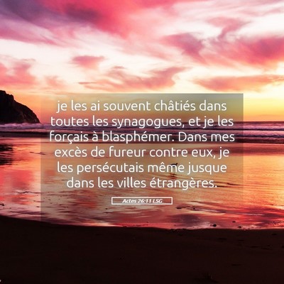 Picture 05 - Actes 26:11 LSG - je les ai souvent châtiés dans toutes les - Bible Verse Picture