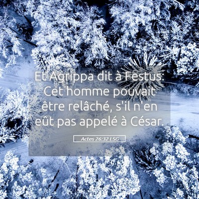 Picture 05 - Actes 26:32 LSG - Et Agrippa dit à Festus: Cet homme pouvait être - Bible Verse Picture