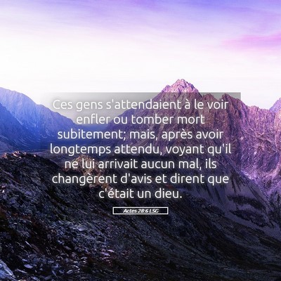 Picture 05 - Actes 28:6 LSG - Ces gens s'attendaient à le voir enfler ou - Bible Verse Picture