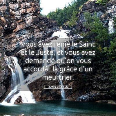 Picture 05 - Actes 3:14 LSG - Vous avez renié le Saint et le Juste, et vous - Bible Verse Picture