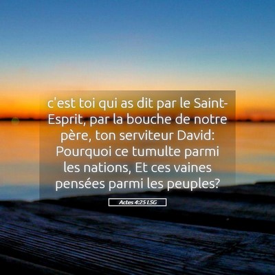 Picture 05 - Actes 4:25 LSG - c'est toi qui as dit par le Saint-Esprit, par la - Bible Verse Picture