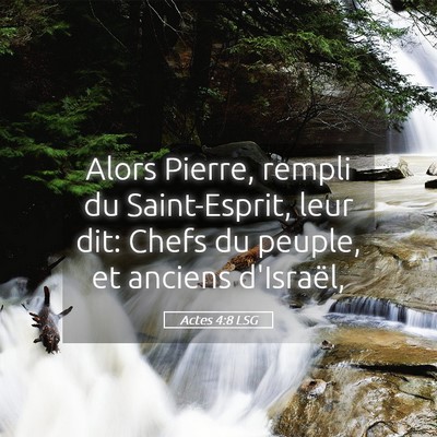 Picture 05 - Actes 4:8 LSG - Alors Pierre, rempli du Saint-Esprit, leur dit: - Bible Verse Picture