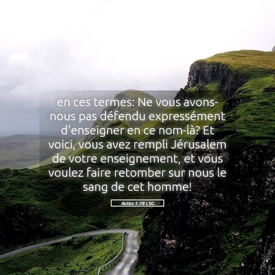 Picture 05 - Actes 5:28 LSG - en ces termes: Ne vous avons-nous pas défendu - Bible Verse Picture