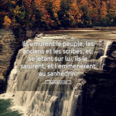 Picture 05 - Actes 6:12 LSG - Ils émurent le peuple, les anciens et les - Bible Verse Picture