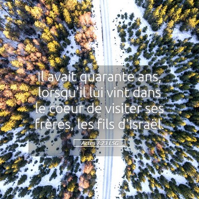Picture 05 - Actes 7:23 LSG - Il avait quarante ans, lorsqu'il lui vint dans le - Bible Verse Picture