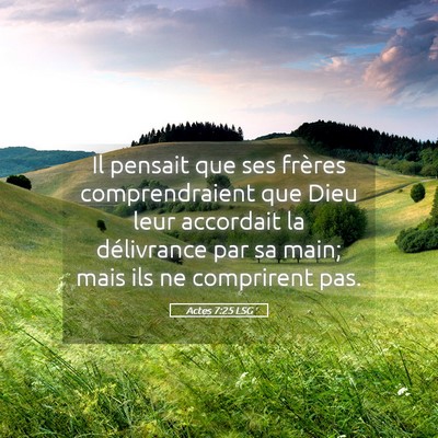 Picture 05 - Actes 7:25 LSG - Il pensait que ses frères comprendraient que - Bible Verse Picture