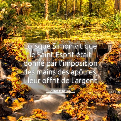 Picture 05 - Actes 8:18 LSG - Lorsque Simon vit que le Saint-Esprit était - Bible Verse Picture