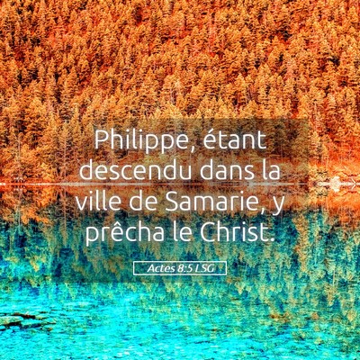 Picture 05 - Actes 8:5 LSG - Philippe, étant descendu dans la ville de - Bible Verse Picture