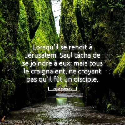 Picture 05 - Actes 9:26 LSG - Lorsqu'il se rendit à Jérusalem, Saul tâcha de - Bible Verse Picture
