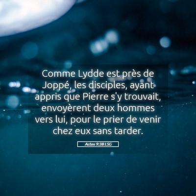 Picture 05 - Actes 9:38 LSG - Comme Lydde est près de Joppé, les disciples, - Bible Verse Picture