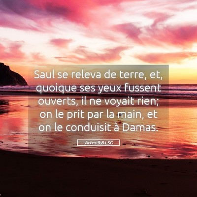 Picture 05 - Actes 9:8 LSG - Saul se releva de terre, et, quoique ses yeux - Bible Verse Picture