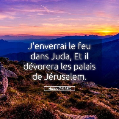 Picture 05 - Amos 2:5 LSG - J'enverrai le feu dans Juda, Et il dévorera les - Bible Verse Picture