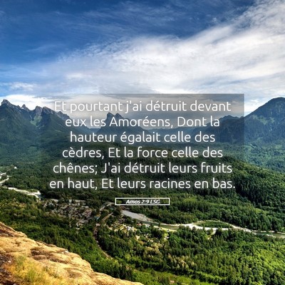 Picture 05 - Amos 2:9 LSG - Et pourtant j'ai détruit devant eux les - Bible Verse Picture