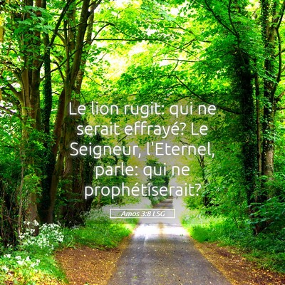 Picture 05 - Amos 3:8 LSG - Le lion rugit: qui ne serait effrayé? Le - Bible Verse Picture