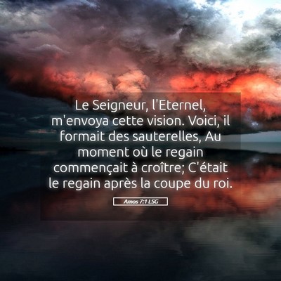 Picture 05 - Amos 7:1 LSG - Le Seigneur, l'Eternel, m'envoya cette vision. - Bible Verse Picture