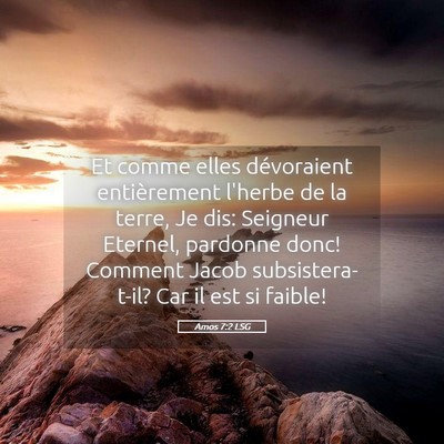 Picture 05 - Amos 7:2 LSG - Et comme elles dévoraient entièrement l'herbe - Bible Verse Picture