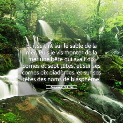 Picture 05 - Apocalypse 13:1 LSG - Et il se tint sur le sable de la mer. Puis je vis - Bible Verse Picture