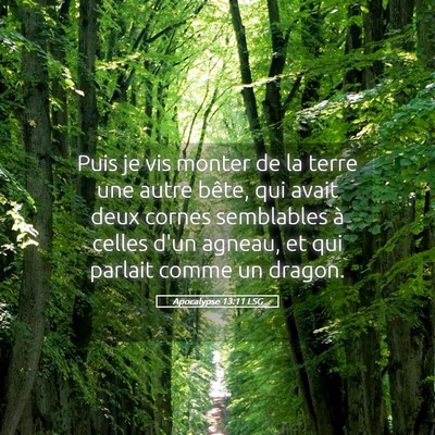 Picture 05 - Apocalypse 13:11 LSG - Puis je vis monter de la terre une autre bête, - Bible Verse Picture