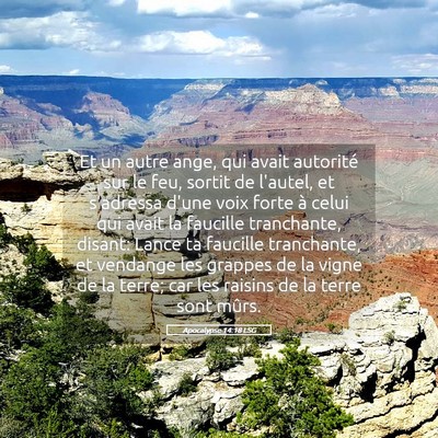 Picture 05 - Apocalypse 14:18 LSG - Et un autre ange, qui avait autorité sur le feu, - Bible Verse Picture