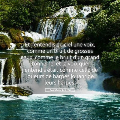 Picture 05 - Apocalypse 14:2 LSG - Et j'entendis du ciel une voix, comme un bruit de - Bible Verse Picture