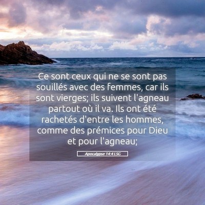 Picture 05 - Apocalypse 14:4 LSG - Ce sont ceux qui ne se sont pas souillés avec - Bible Verse Picture