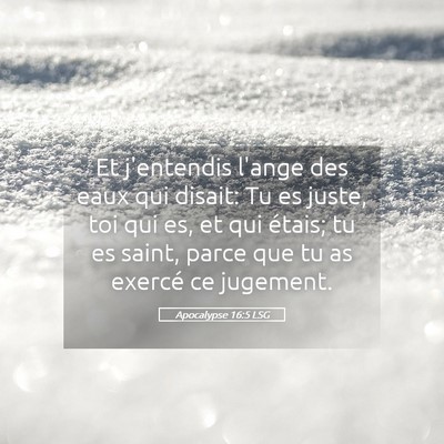 Picture 05 - Apocalypse 16:5 LSG - Et j'entendis l'ange des eaux qui disait: Tu es - Bible Verse Picture