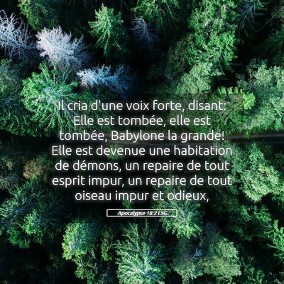 Picture 05 - Apocalypse 18:2 LSG - Il cria d'une voix forte, disant: Elle est - Bible Verse Picture