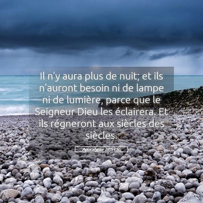 Picture 05 - Apocalypse 22:5 LSG - Il n'y aura plus de nuit; et ils n'auront besoin - Bible Verse Picture