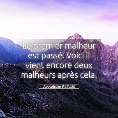 Picture 05 - Apocalypse 9:12 LSG - Le premier malheur est passé. Voici il vient - Bible Verse Picture