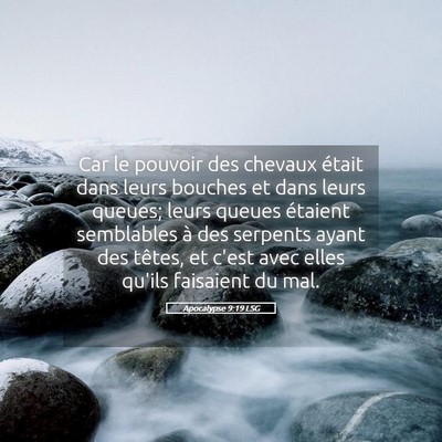 Picture 05 - Apocalypse 9:19 LSG - Car le pouvoir des chevaux était dans leurs - Bible Verse Picture