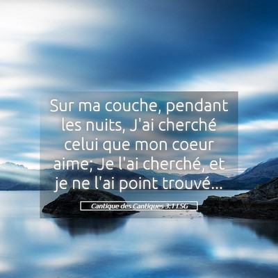 Picture 05 - Cantique des Cantiques 3:1 LSG - Sur ma couche, pendant les nuits, J'ai cherché - Bible Verse Picture