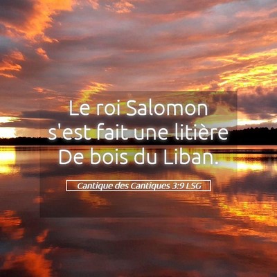Picture 05 - Cantique des Cantiques 3:9 LSG - Le roi Salomon s'est fait une litière De bois du - Bible Verse Picture