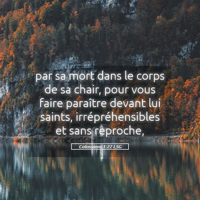 Picture 05 - Colossiens 1:22 LSG - par sa mort dans le corps de sa chair, pour vous - Bible Verse Picture