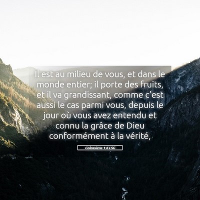 Picture 05 - Colossiens 1:6 LSG - Il est au milieu de vous, et dans le monde - Bible Verse Picture